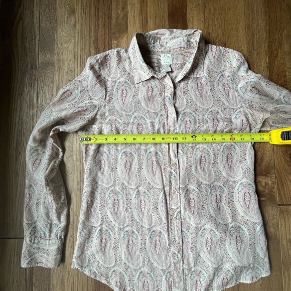 J. Crew Silk Cotton Paisley Button Down Women’s Sz 8 Western 70’s Boho Farm‎ - Picture 6 of 7